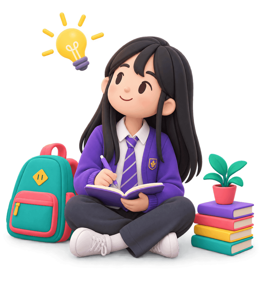 Student writing at a desk